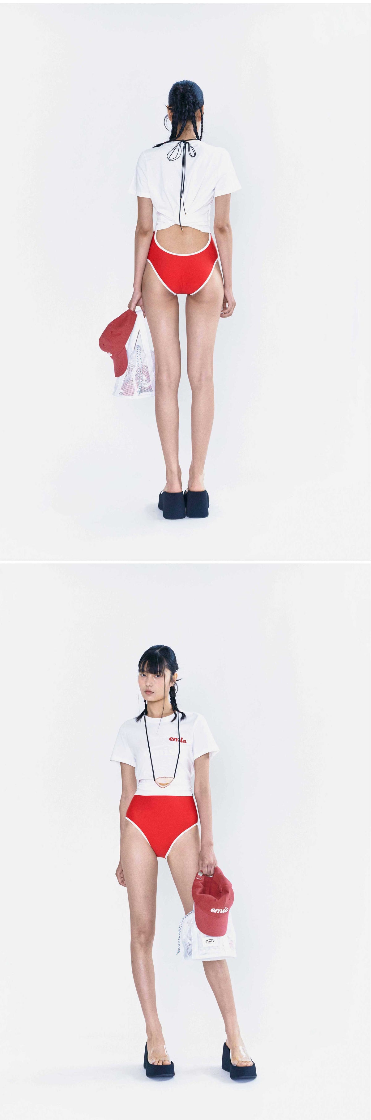 EMIS Mesh Bucket Bag-White