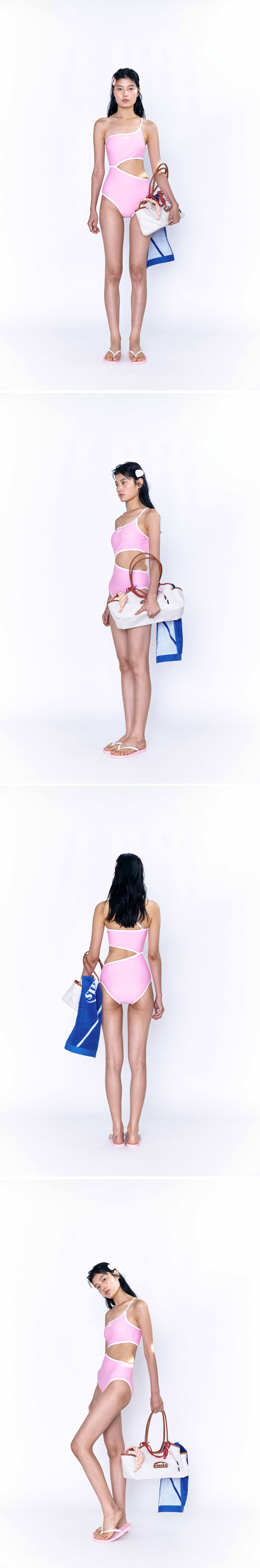 EMIS Logo Cut-Out Swimsuit-Pink