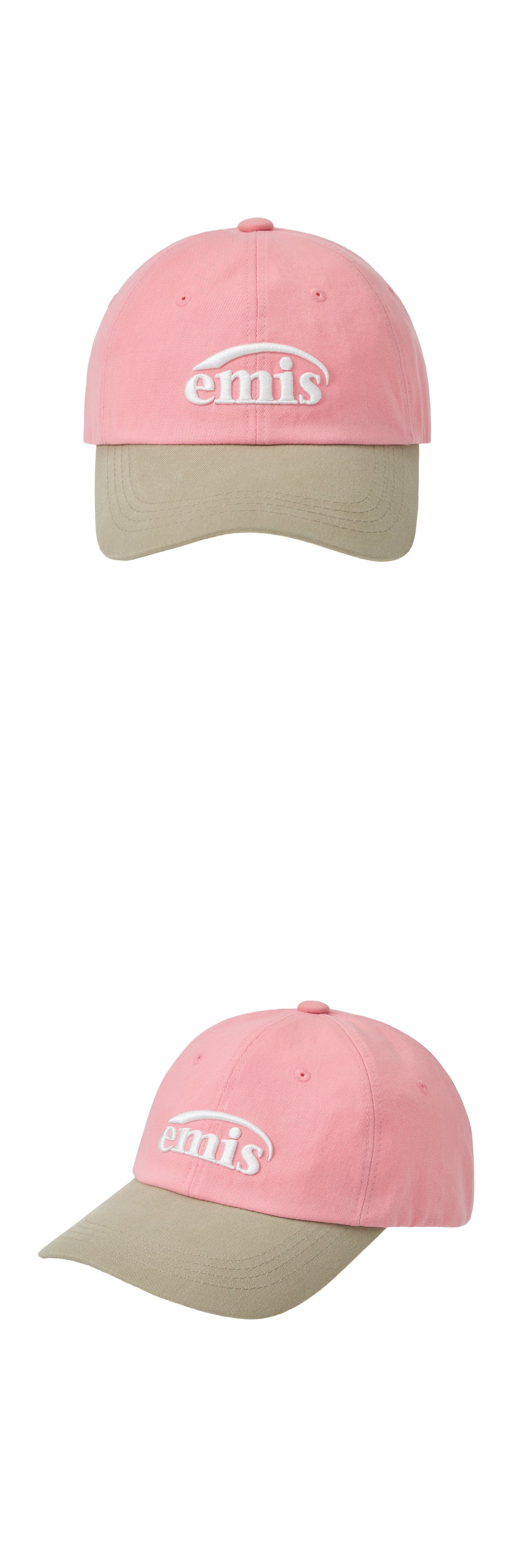 EMIS New Logo Mix Ball Cap(Renewal)-Beige/Pink