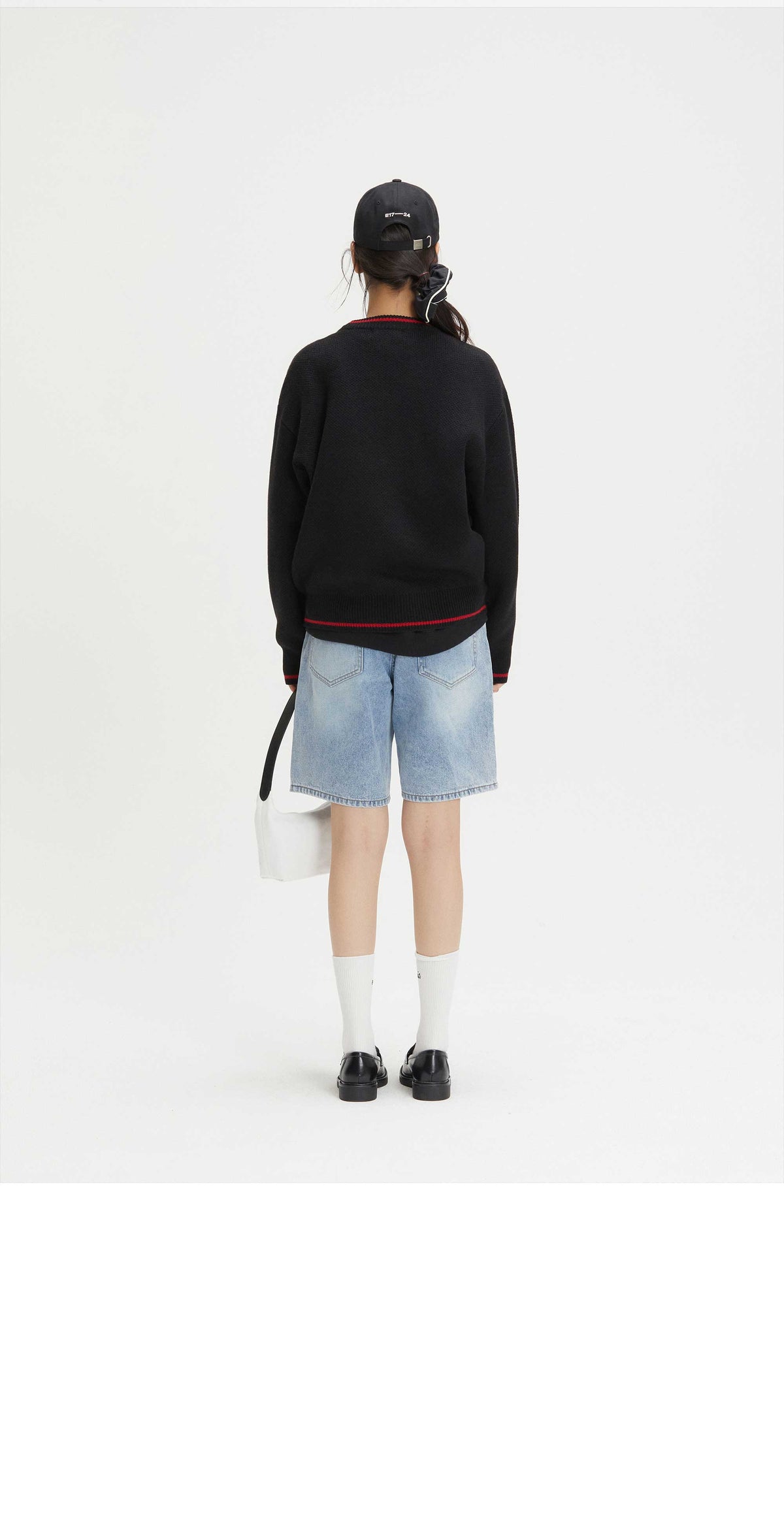 EMIS Jersey Hobo Bag-White