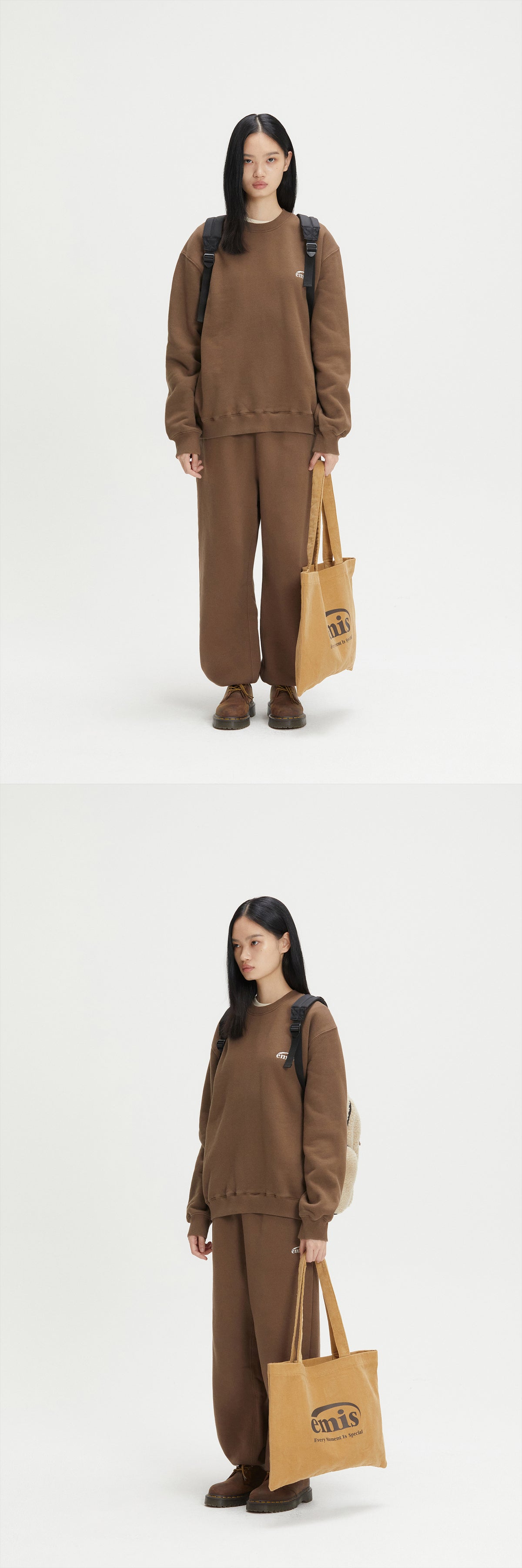 EMIS Shearling Backpack-Beige