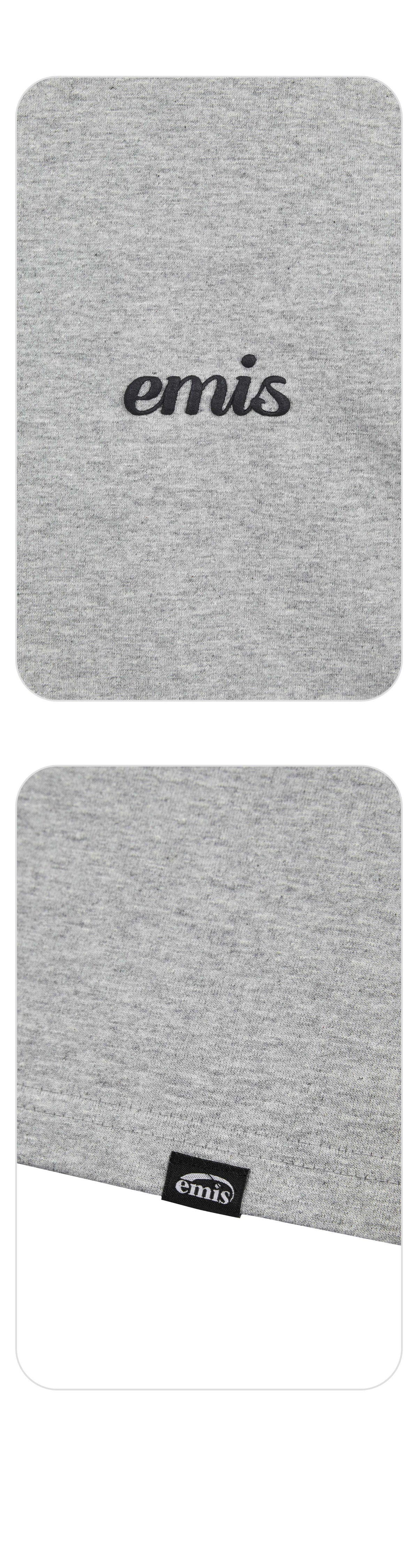EMIS (Unisex) Oversized Embossing Logo T-Shirts-Gray