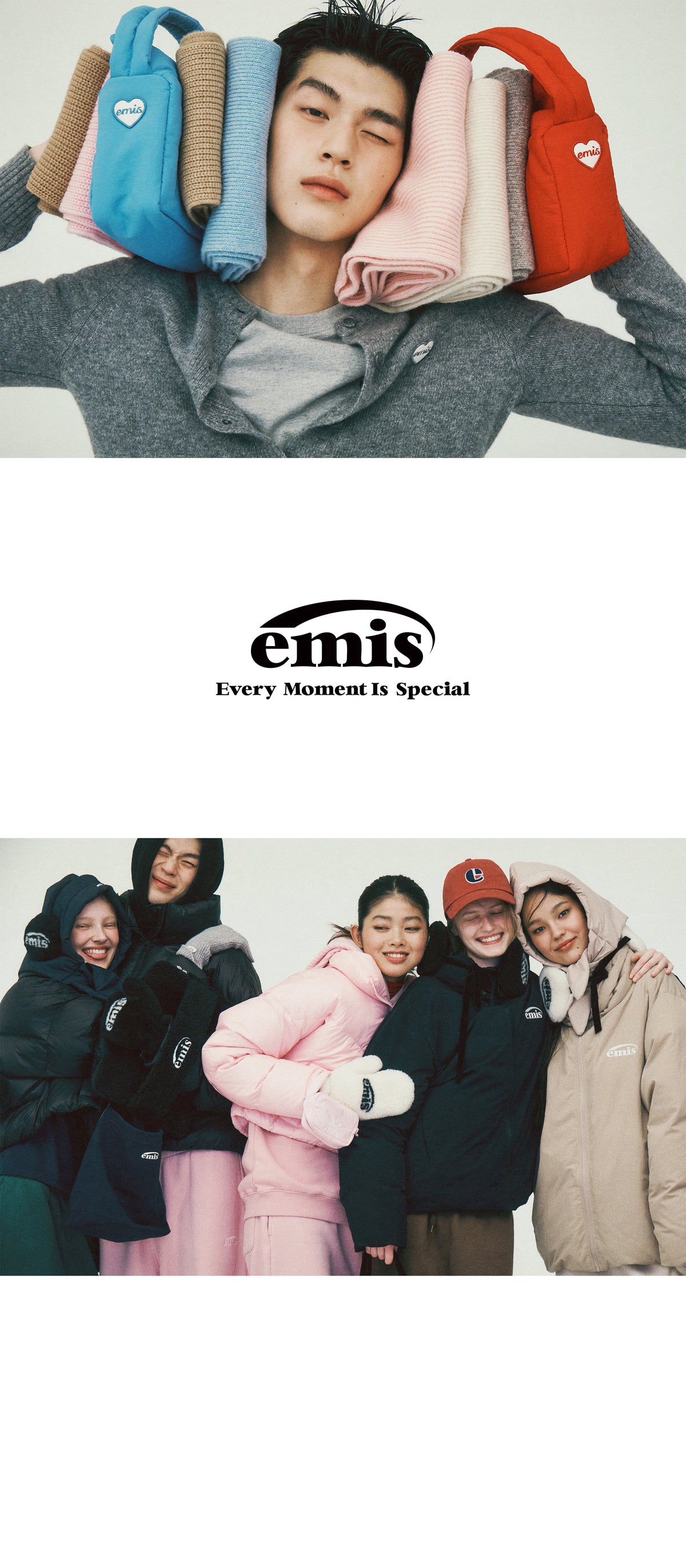 EMIS Folding Neck Down Jacket-Beige