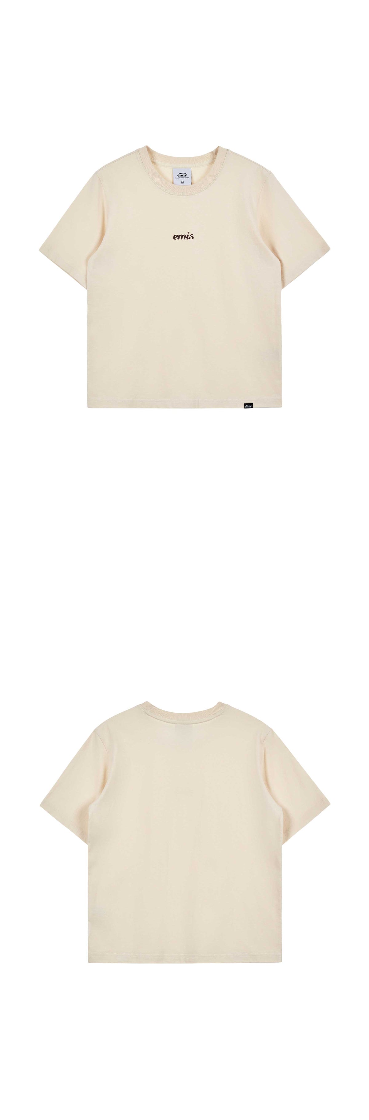 EMIS (Womens) Embossing Logo T-Shirts-Cream