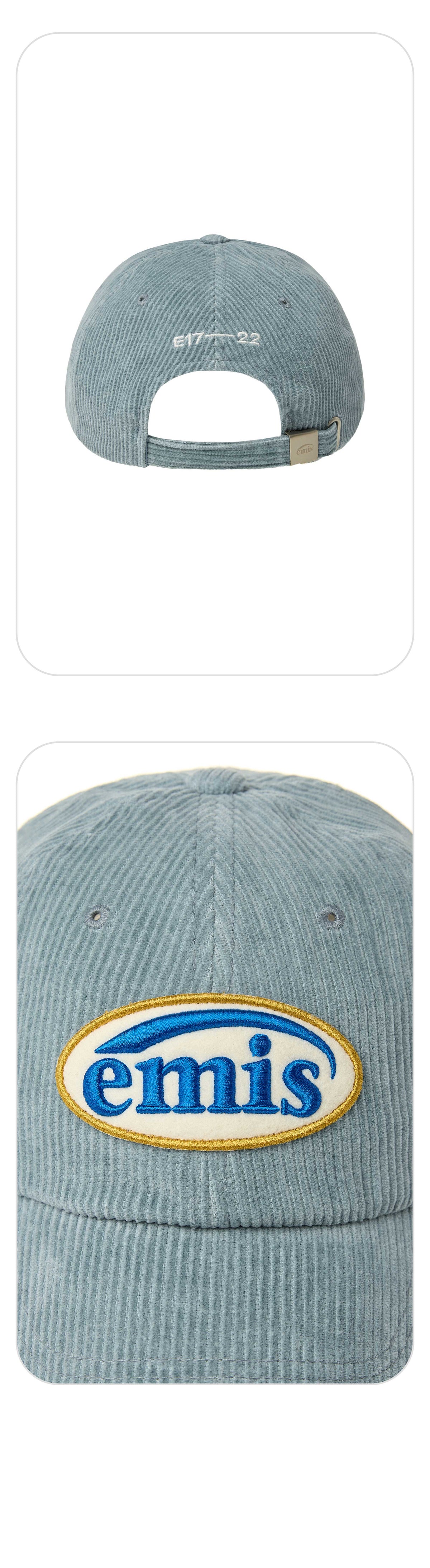 EMIS Corduroy Wappen Ball Cap (Renewal)-Ash Blue