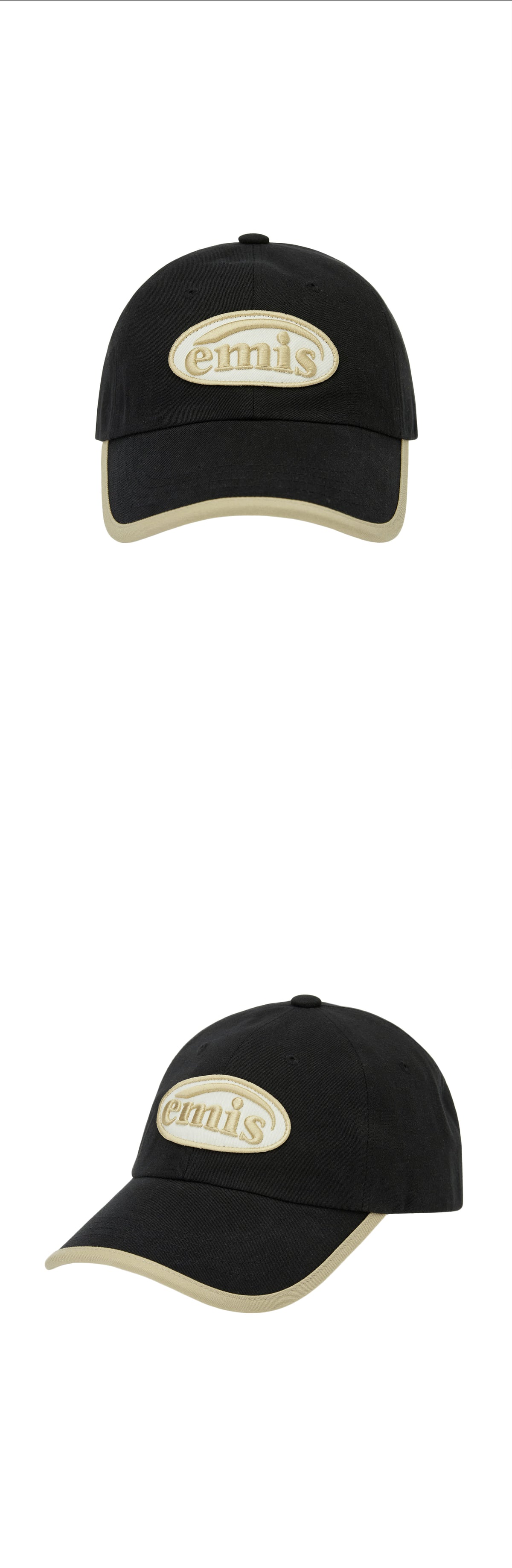 EMIS Beige Trimming Ball Cap-Black