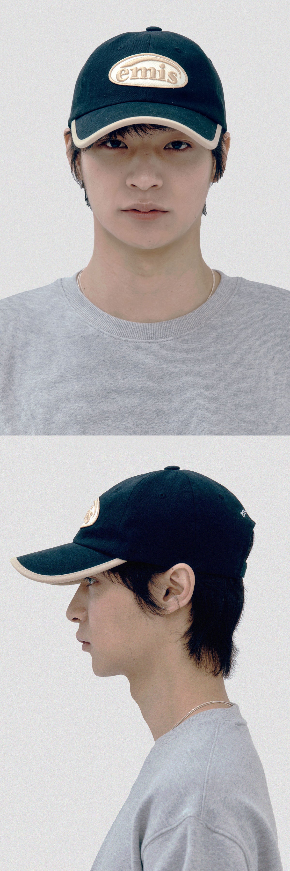 EMIS Beige Trimming Ball Cap-Black