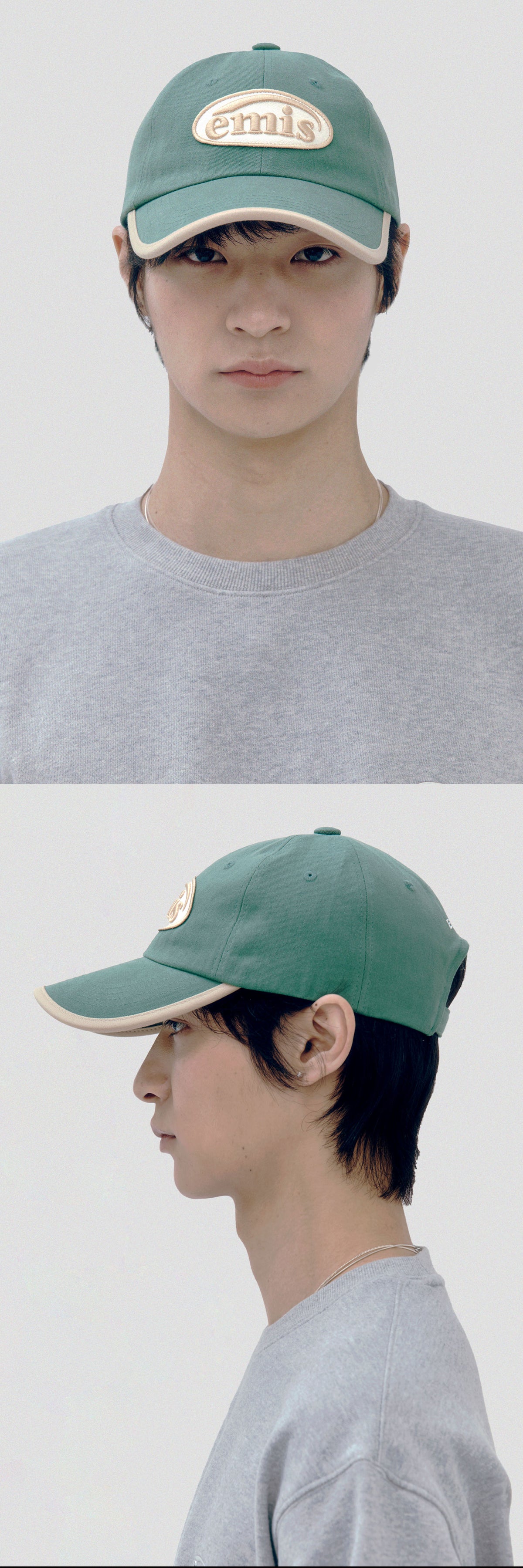 EMIS Beige Trimming Ball Cap-Green