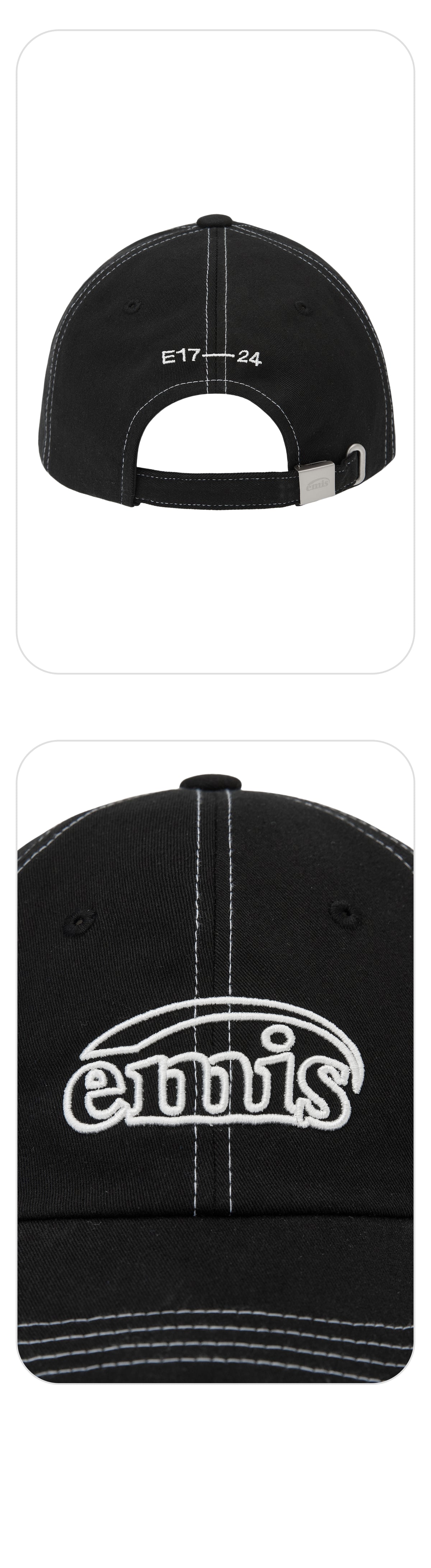 EMIS White Stitch Ball Cap-Black