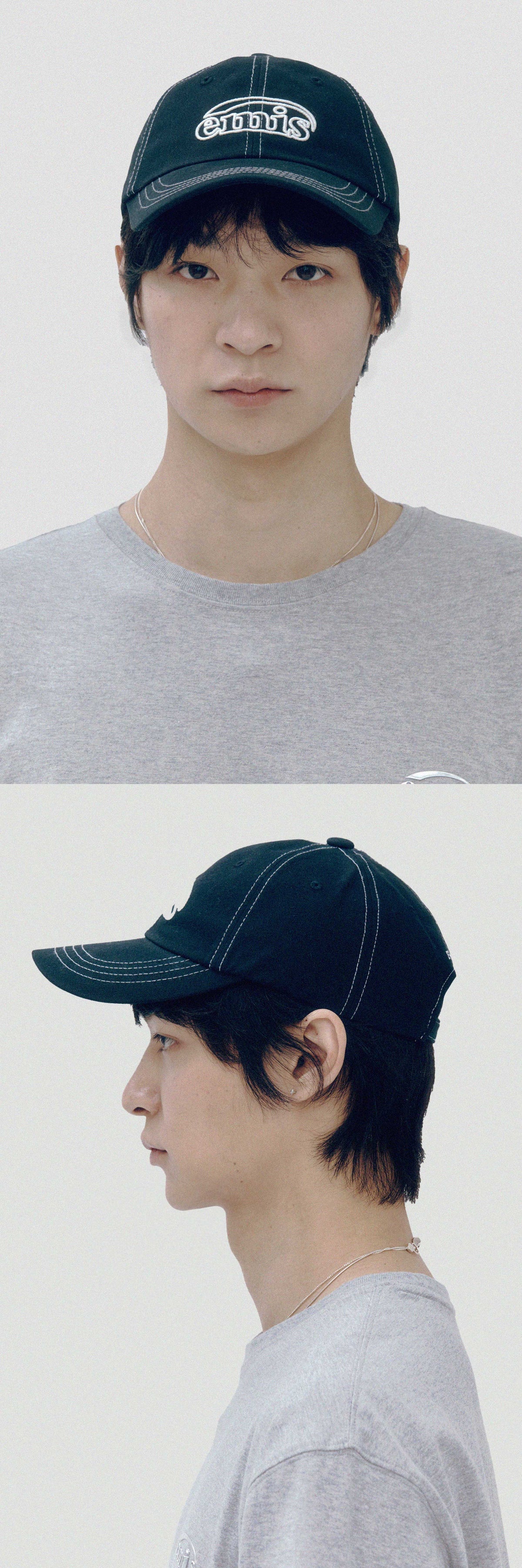 EMIS White Stitch Ball Cap-Black
