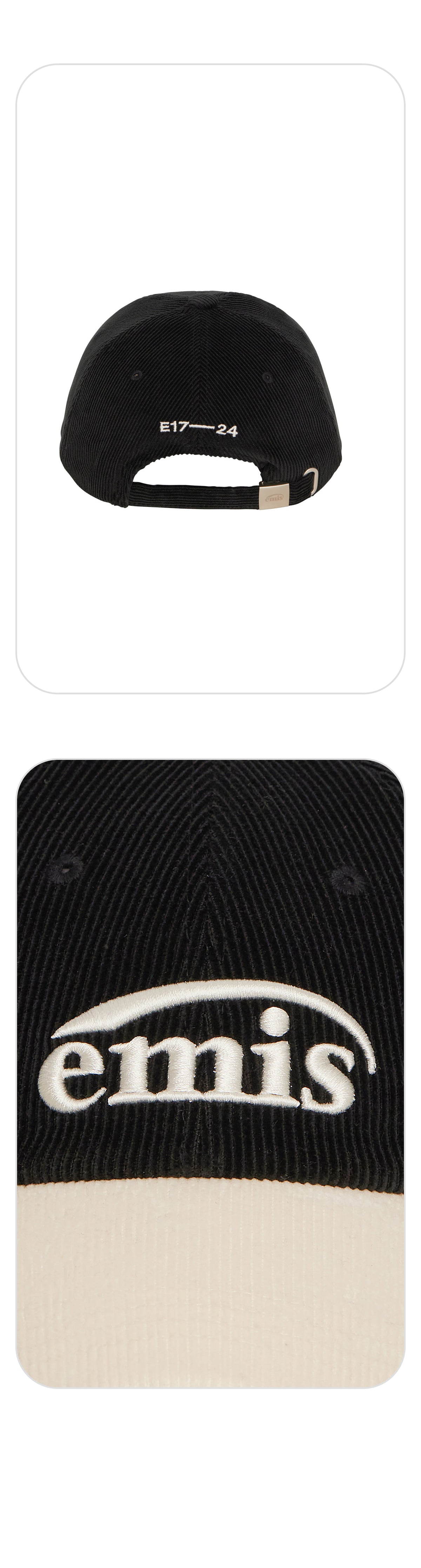 EMIS Corduroy Two-Tone Ball Cap-Black