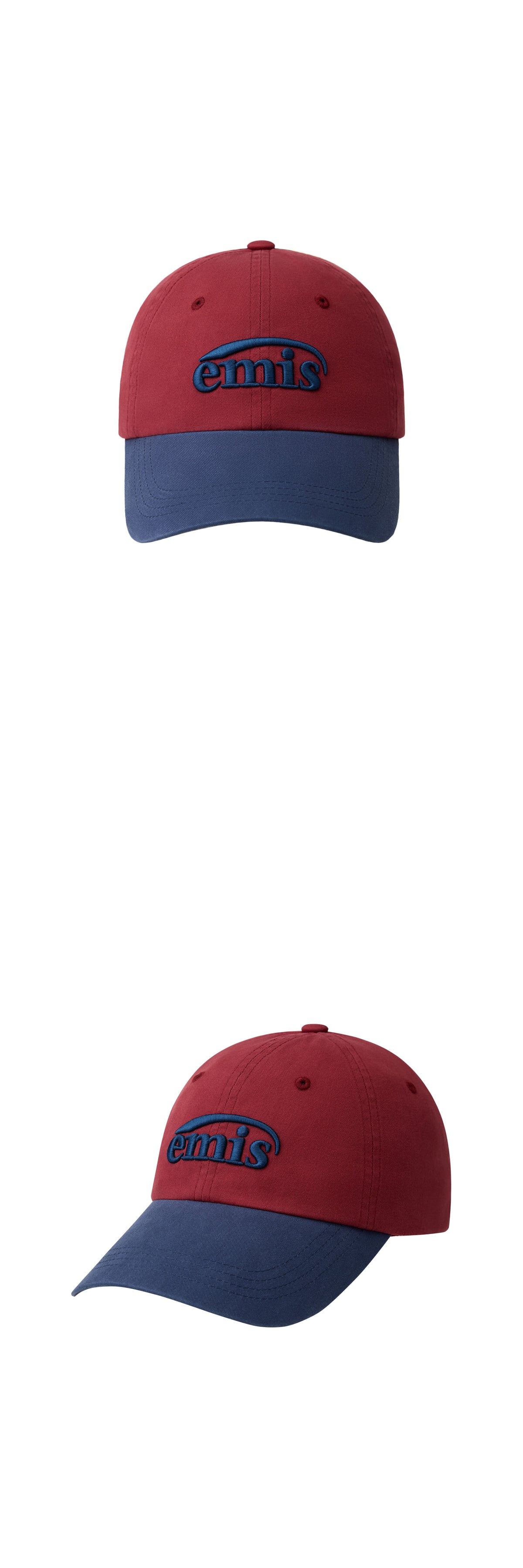 Emis Washed Two Tone Ball Cap-Red