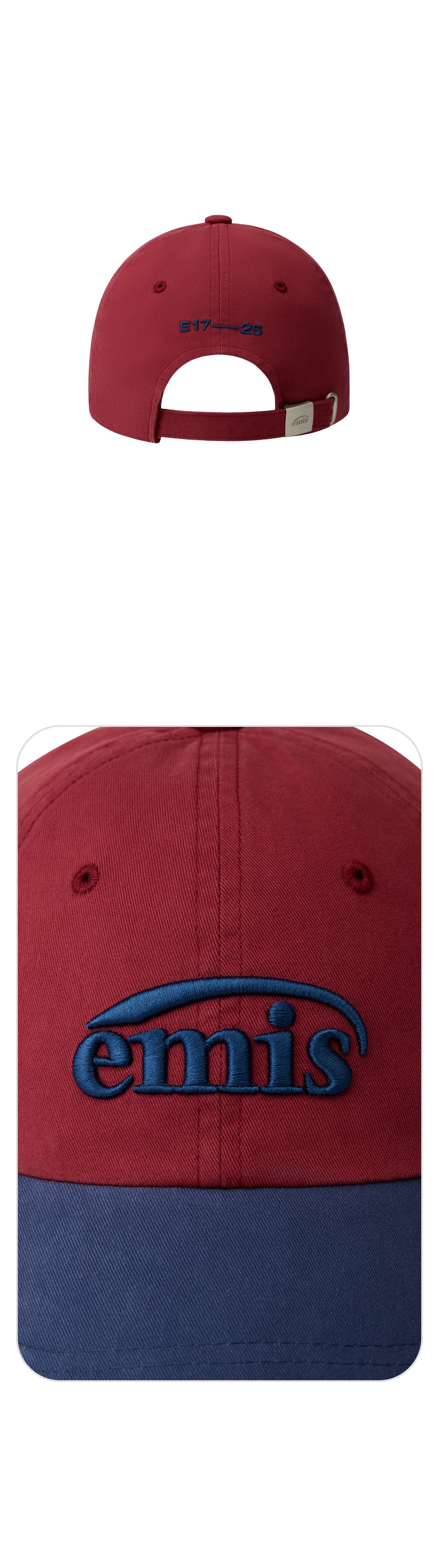 Emis Washed Two Tone Ball Cap-Red