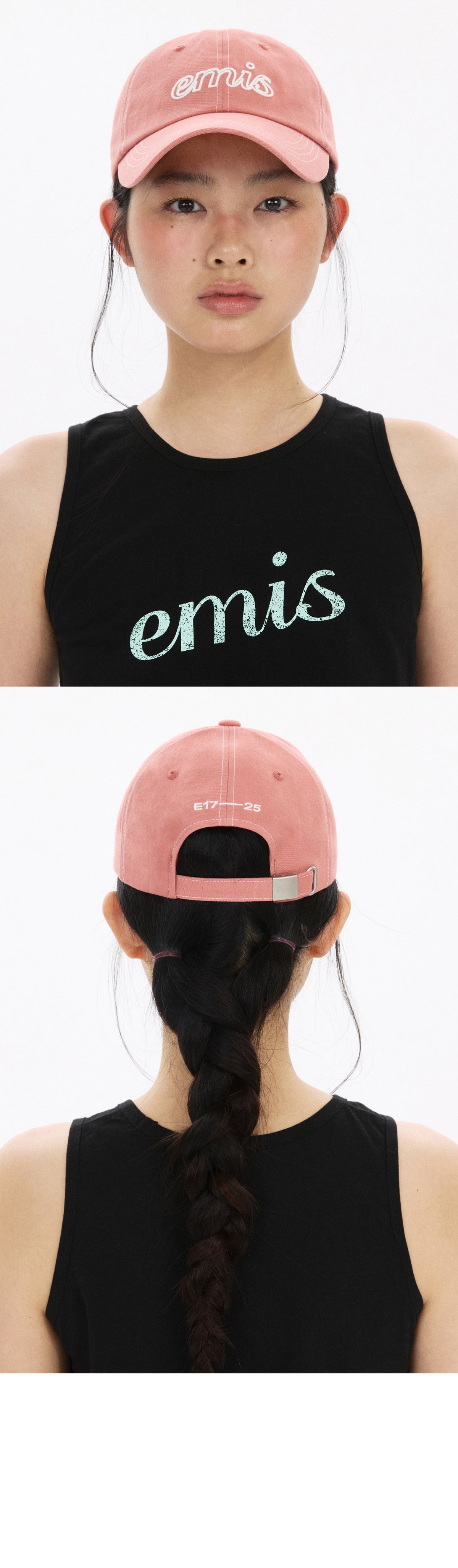 EMIS Lettering Logo White Stitch Ball Cap-Coral