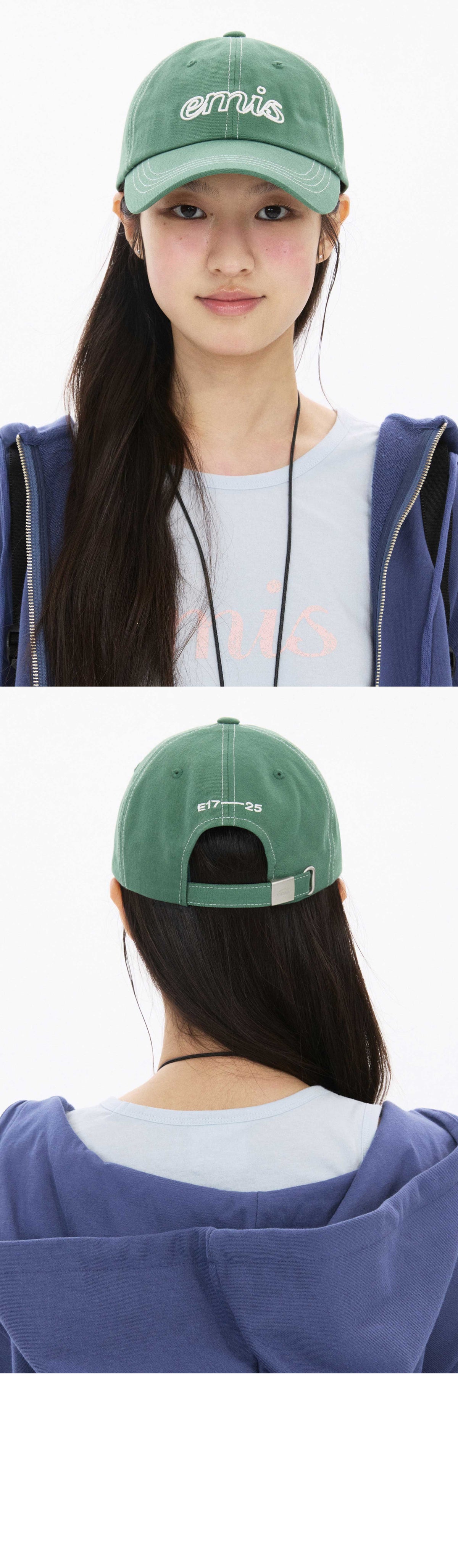 EMIS Lettering Logo White Stitch Ball Cap-Green
