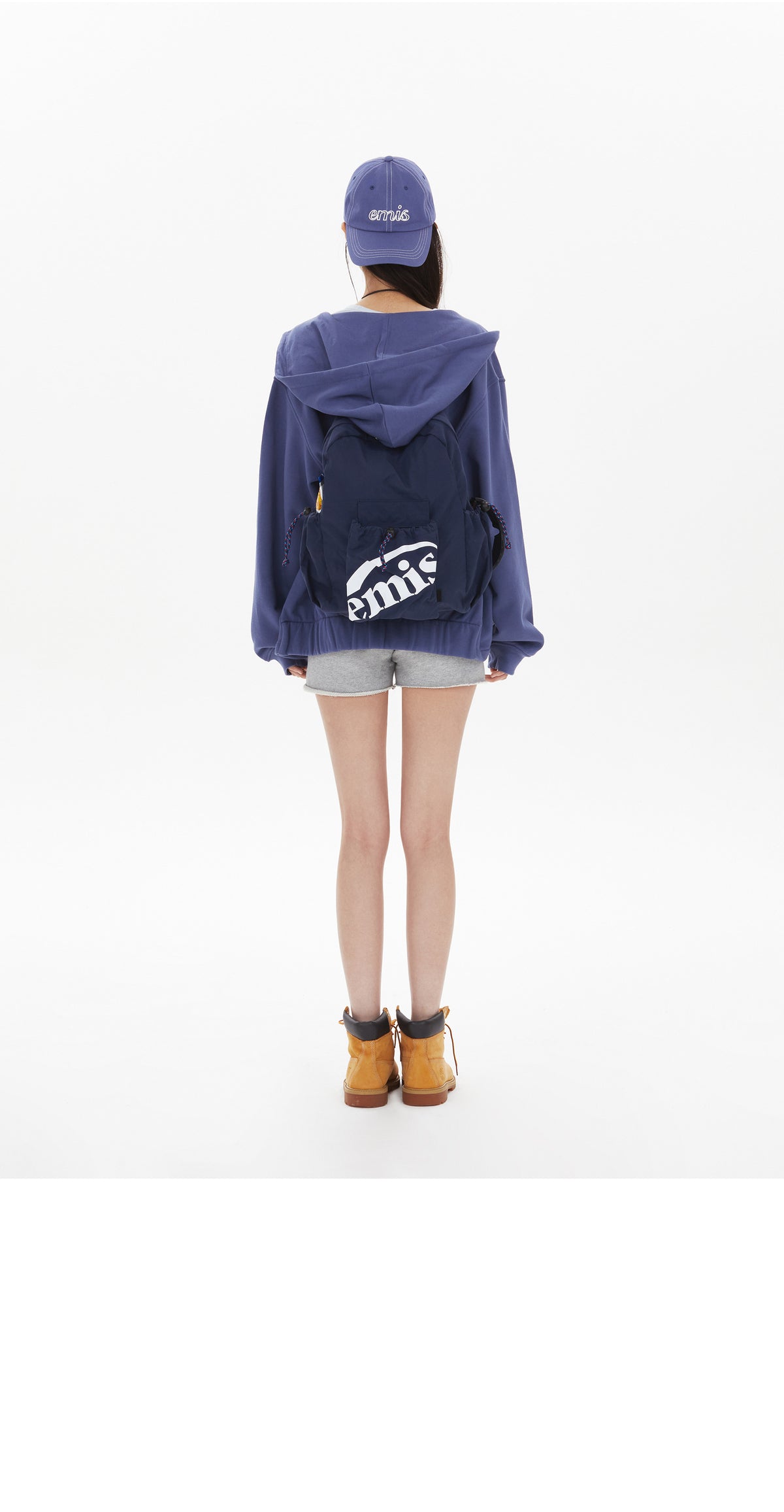 EMIS Lettering Logo White Stitch Ball Cap-Navy