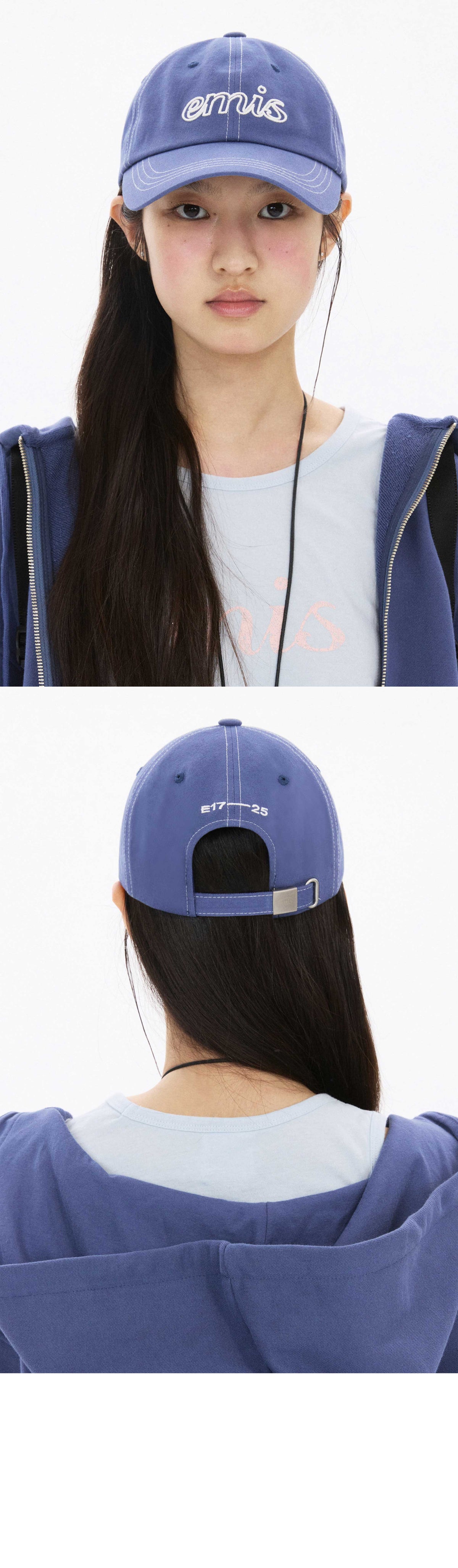 EMIS Lettering Logo White Stitch Ball Cap-Navy