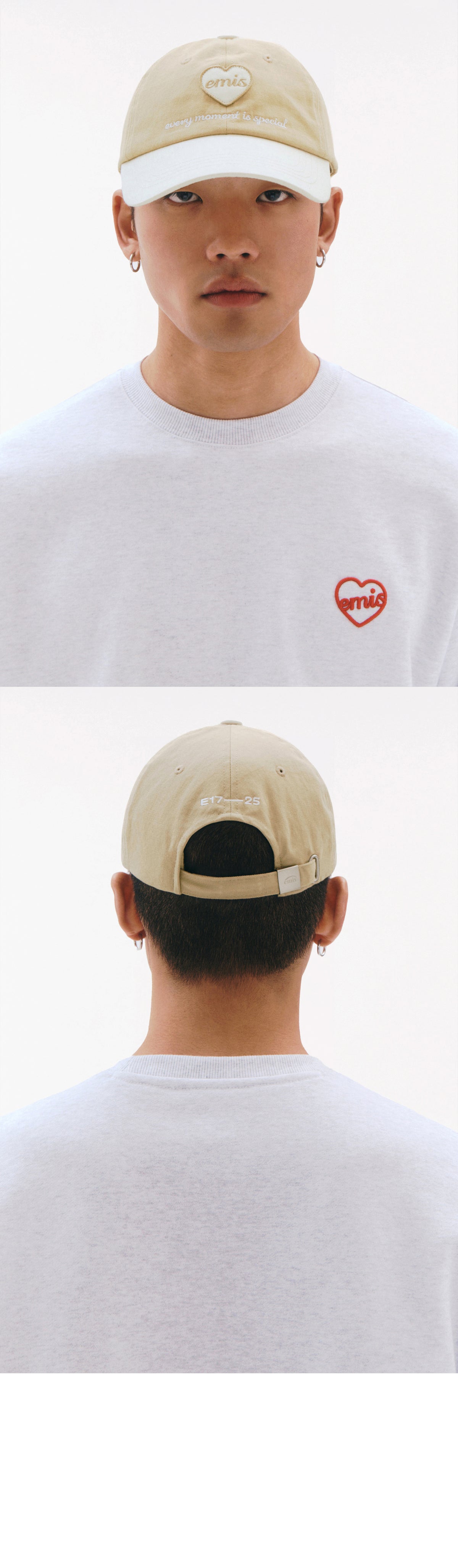 EMIS Heart Wappen Tone On Tone Ball Cap-Beige