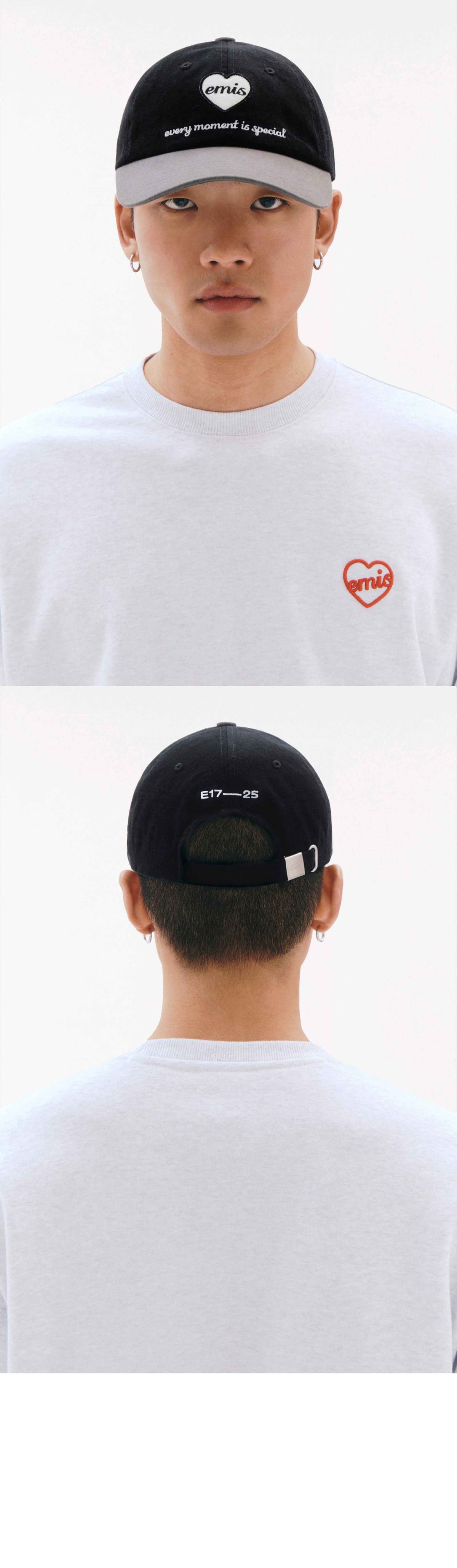 EMIS Heart Wappen Tone On Tone Ball Cap-Black