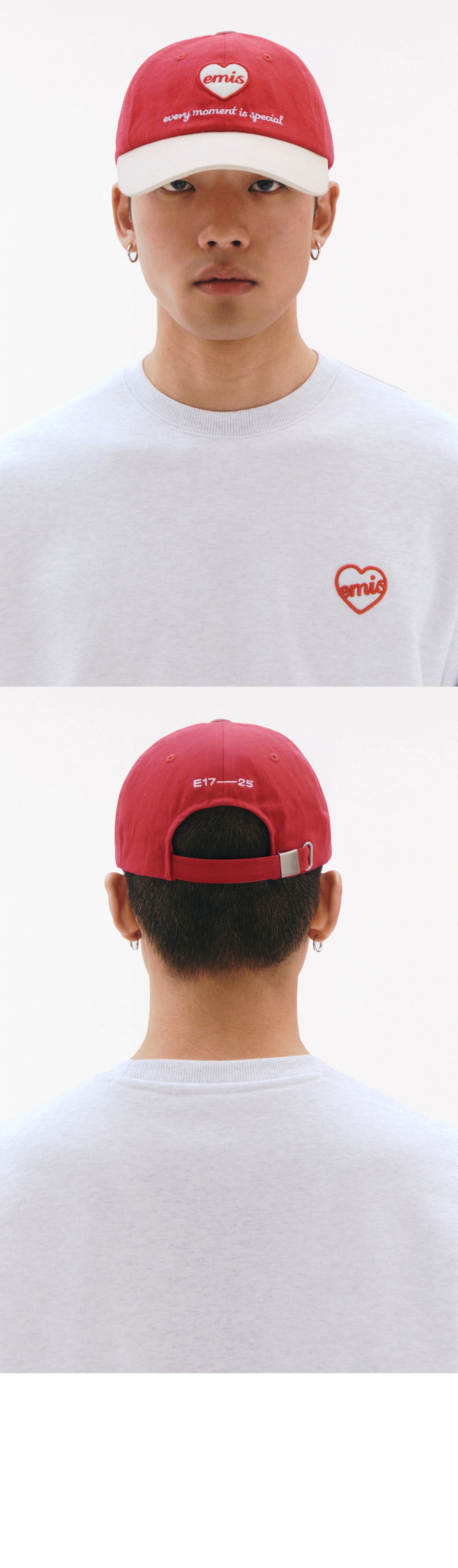 EMIS Heart Wappen Tone On Tone Ball Cap-Red