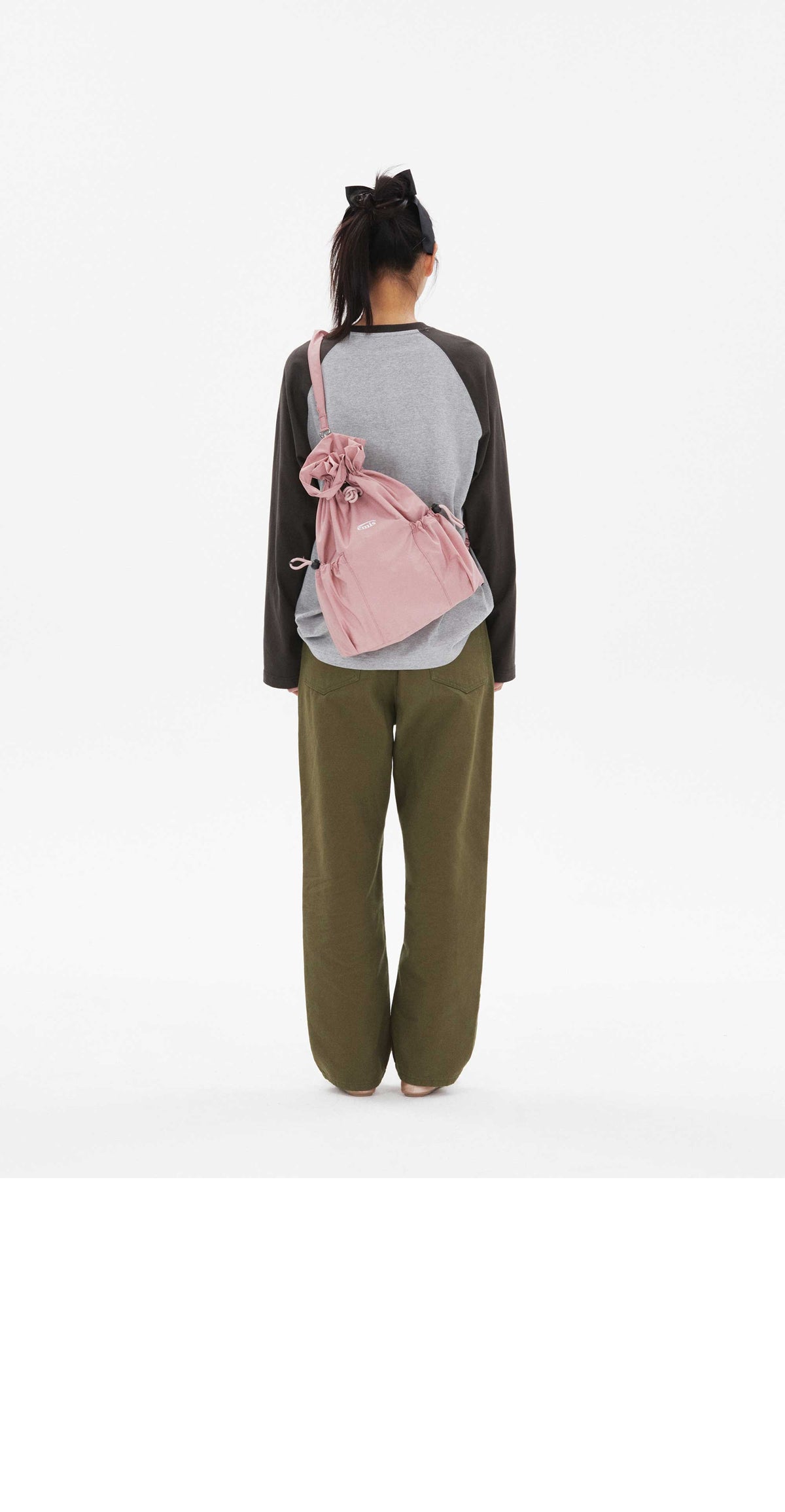 EMIS String One-Shoulder Backpack-Pink