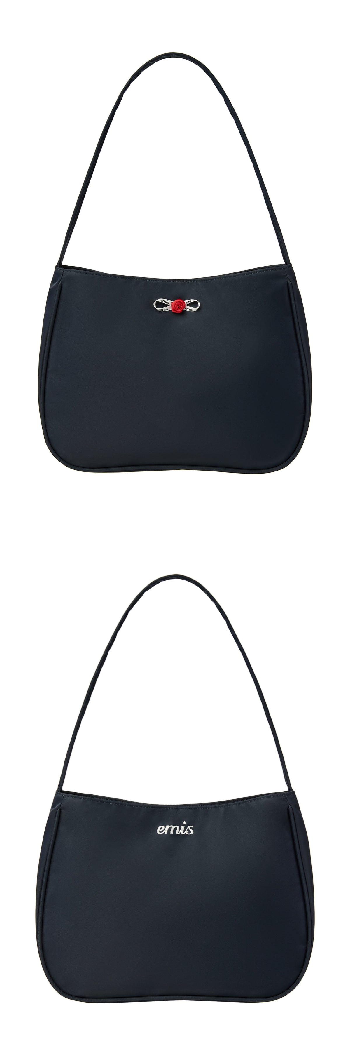EMIS Mini Corsage Applique Shoulder Bag-Navy
