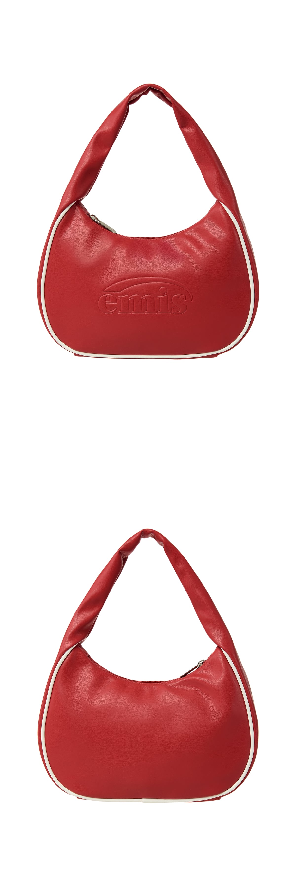EMIS Embossed Logo Hobo Bag-Red