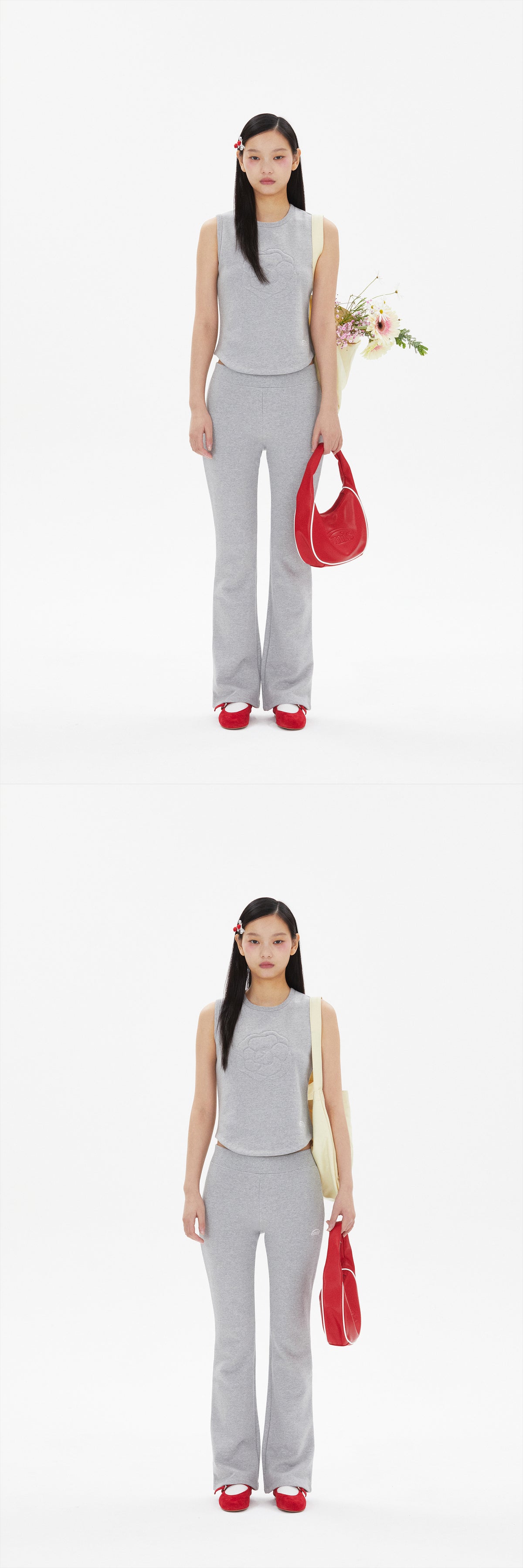 EMIS Embossed Logo Hobo Bag-Red