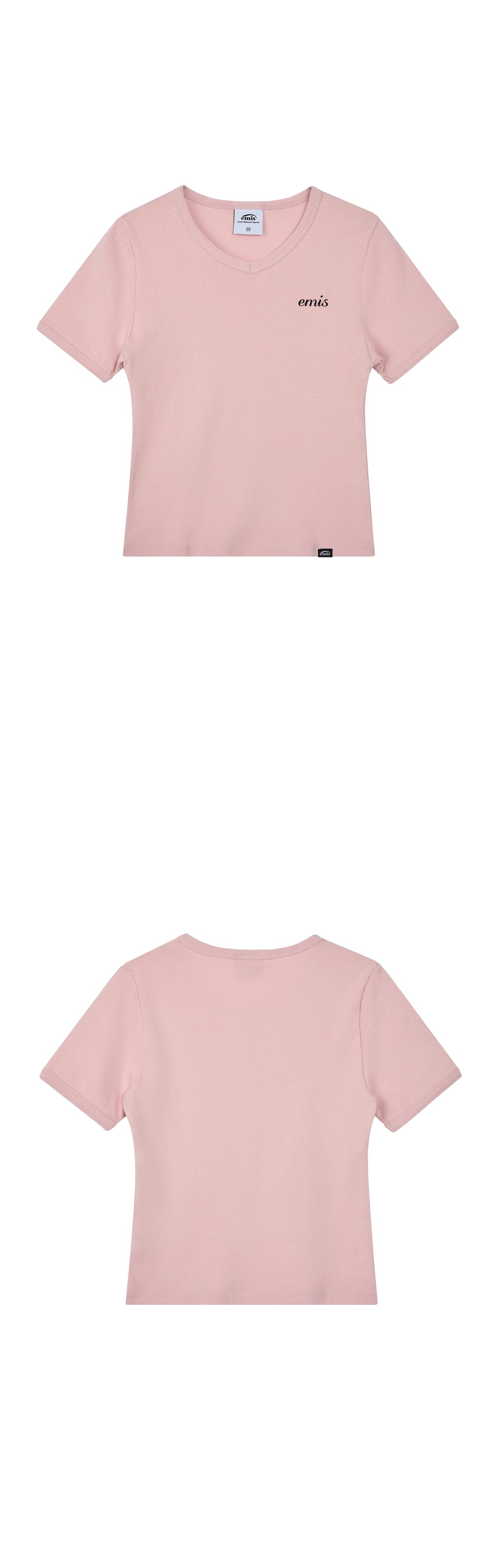 EMIS (Womens) Ribbed Ringer T-Shirt-Pink