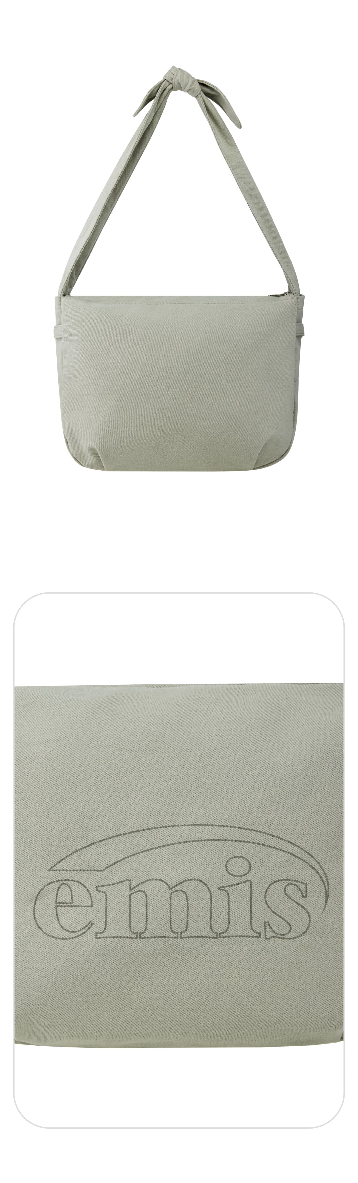 Emis Vintage Cotton Crossbody Bag-Ash Beige