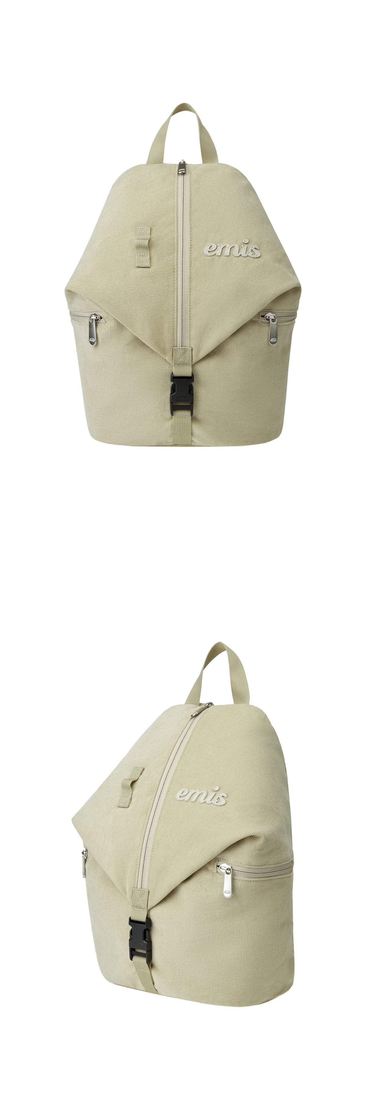 EMIS Corduroy Convertible Backpack-Beige