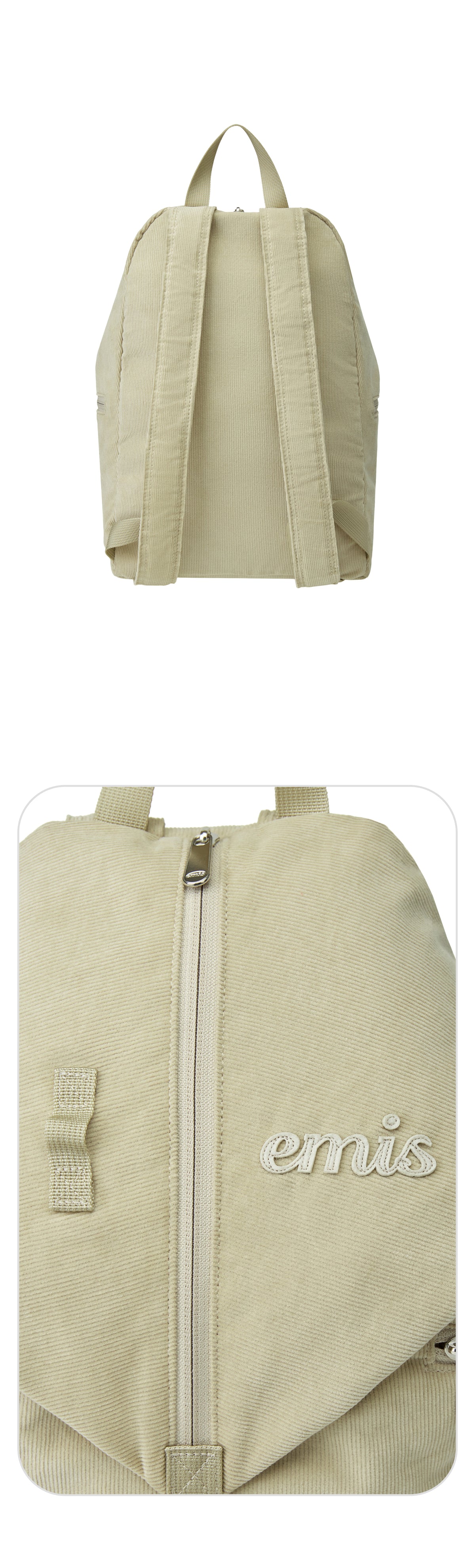 EMIS Corduroy Convertible Backpack-Beige