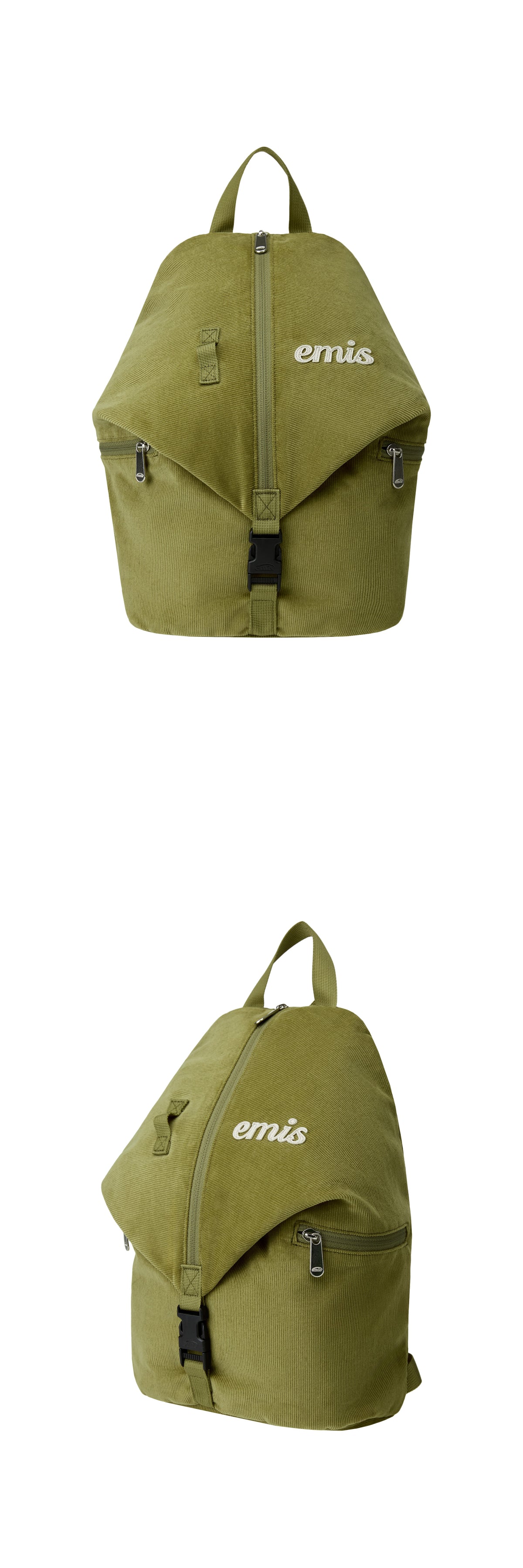 EMIS Corduroy Convertible Backpack-Olive