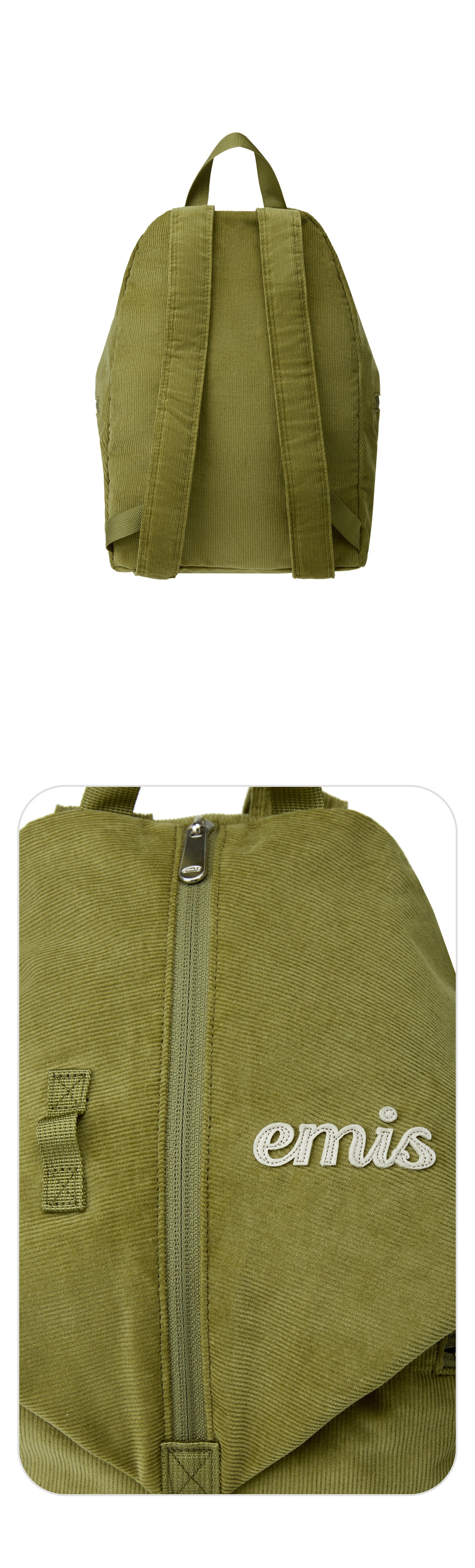 EMIS Corduroy Convertible Backpack-Olive
