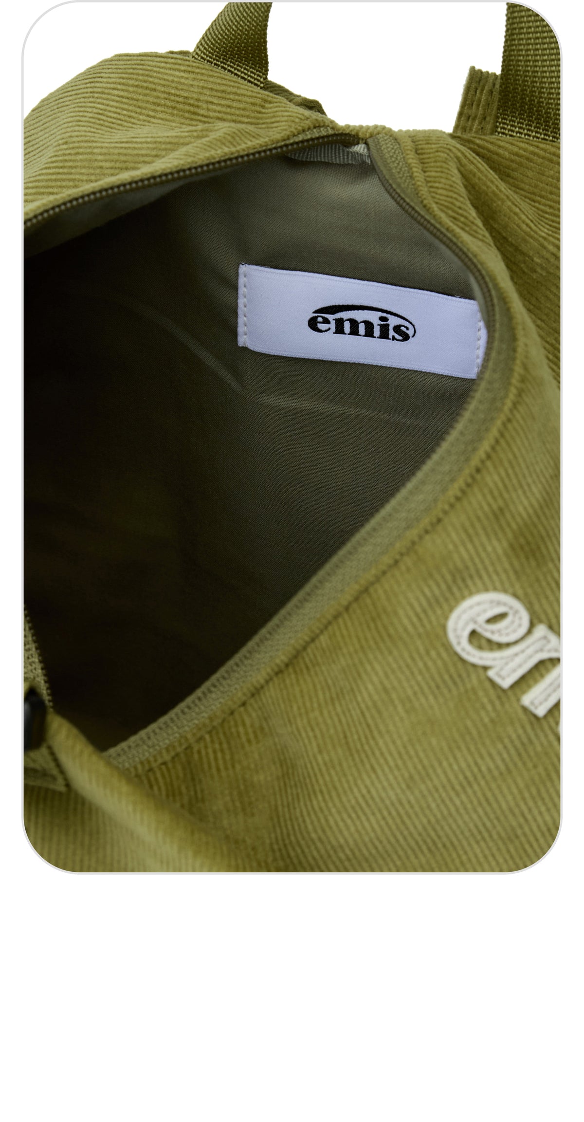 EMIS Corduroy Convertible Backpack-Olive