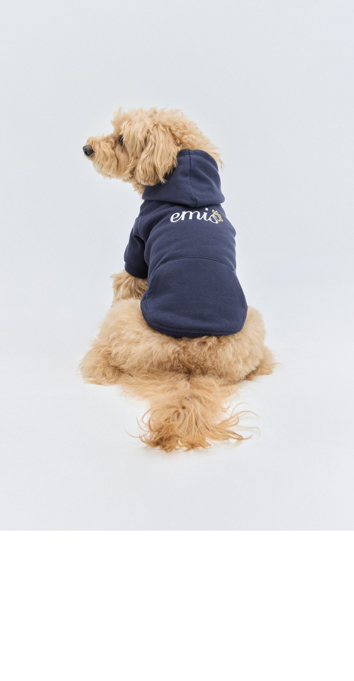 EMIS (Pet) Lettering Logo Zip Up Hoodie-Navy
