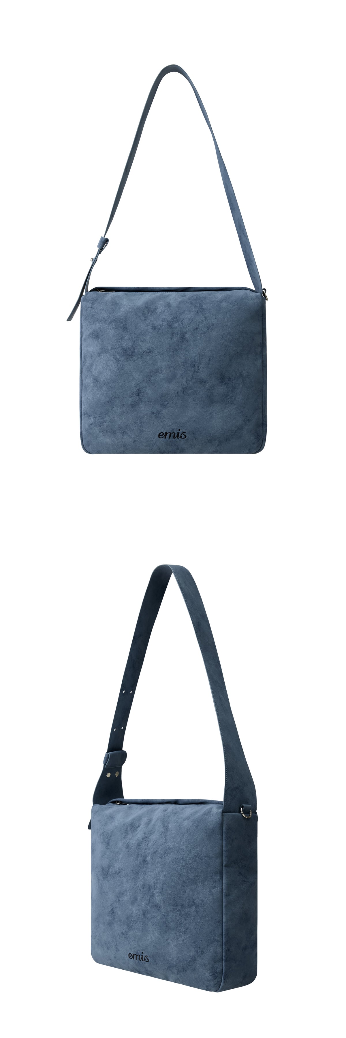 Emis Wide Strap Shoulder Bag-Blue