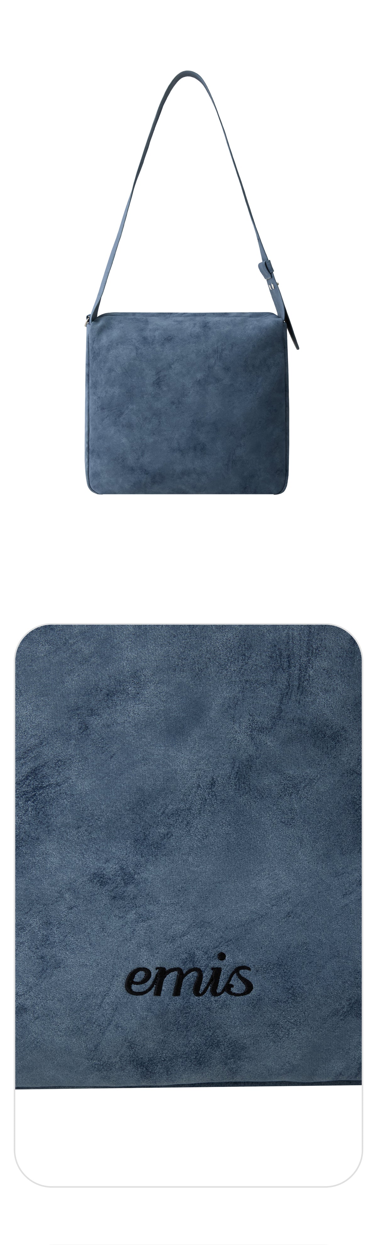 Emis Wide Strap Shoulder Bag-Blue
