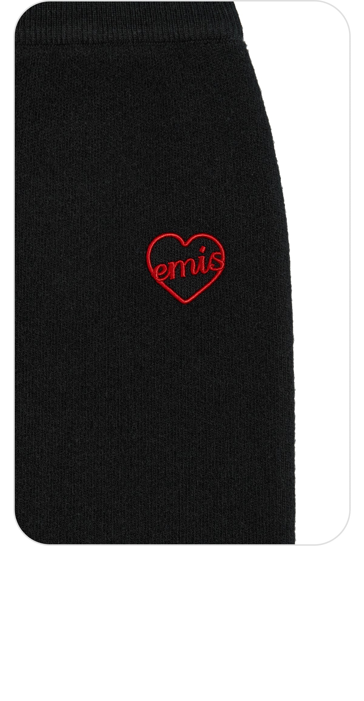Emis Heart Knit Skirt-Black