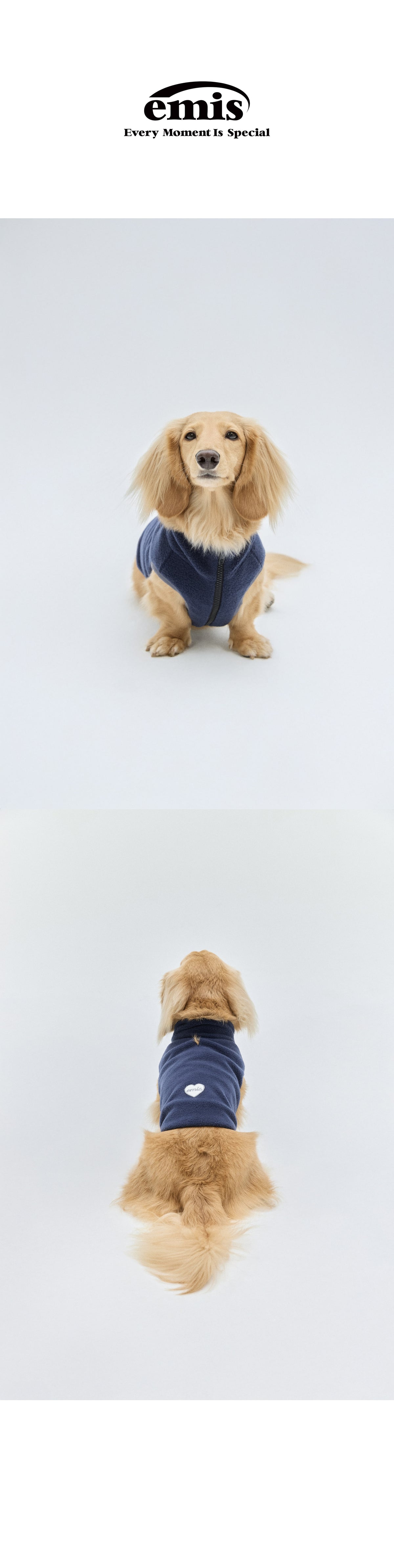 EMIS (Pet) Heart Wappen Zip Up Fleece-Navy
