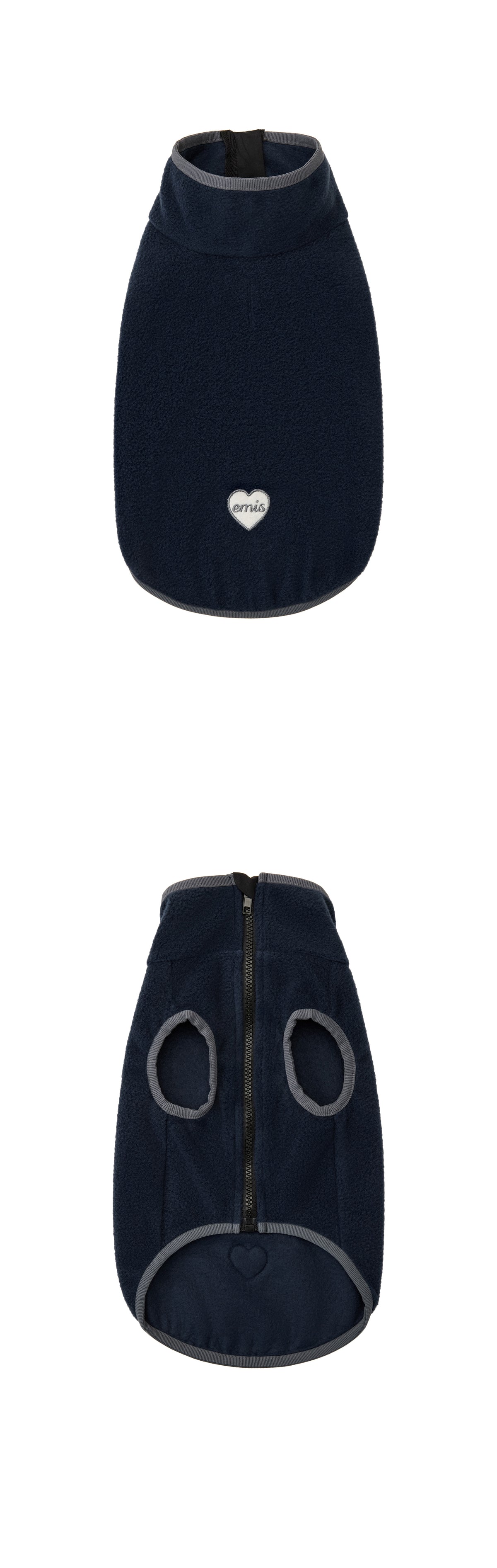 EMIS (Pet) Heart Wappen Zip Up Fleece-Navy