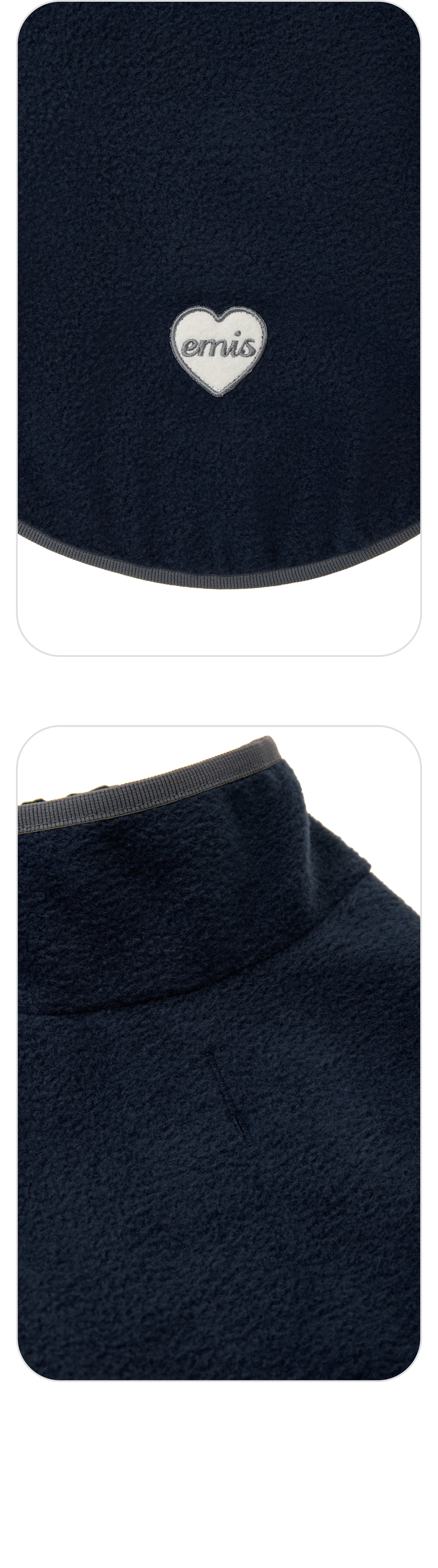 EMIS (Pet) Heart Wappen Zip Up Fleece-Navy