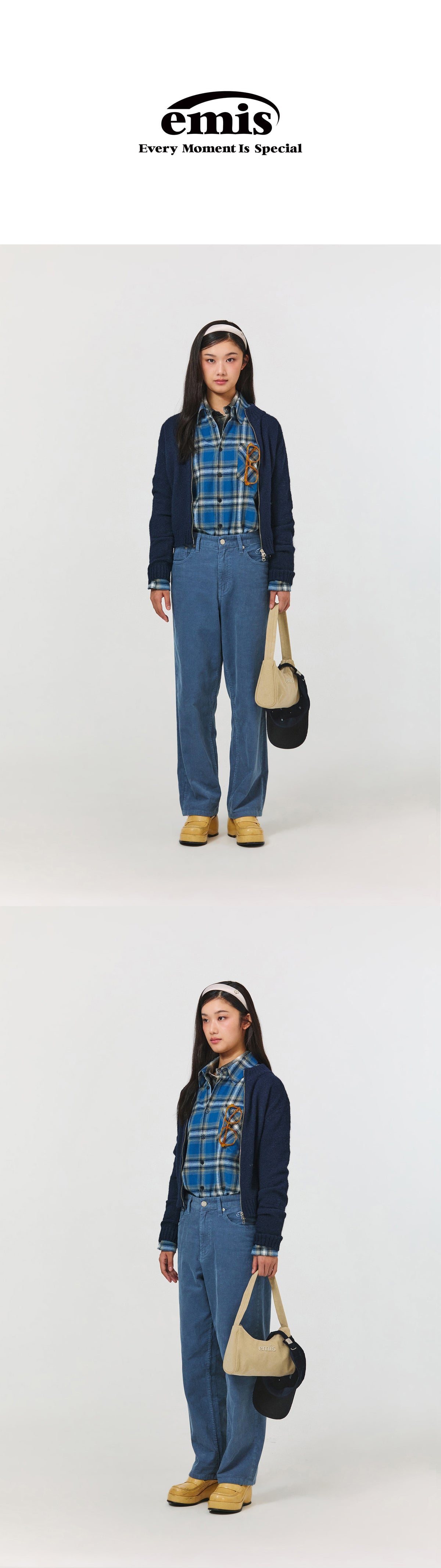 Emis Heart Logo Zip Cardigan-Navy