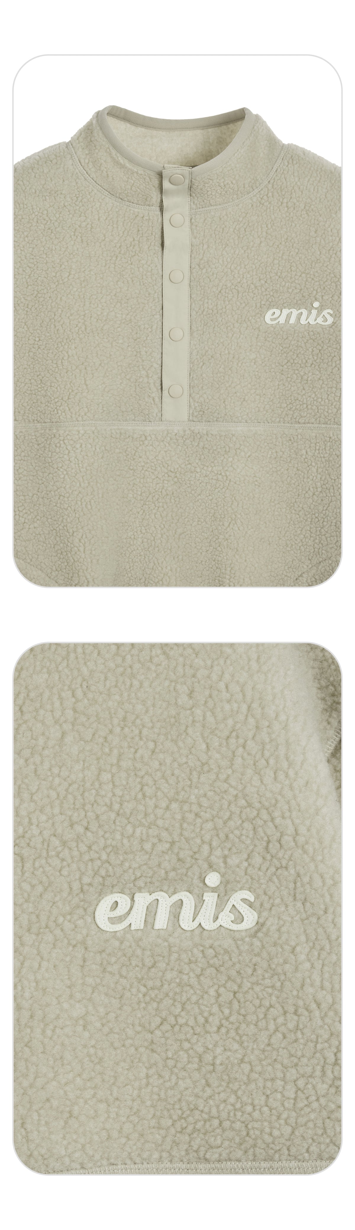 EMIS Half Neck Fleece Top-Beige