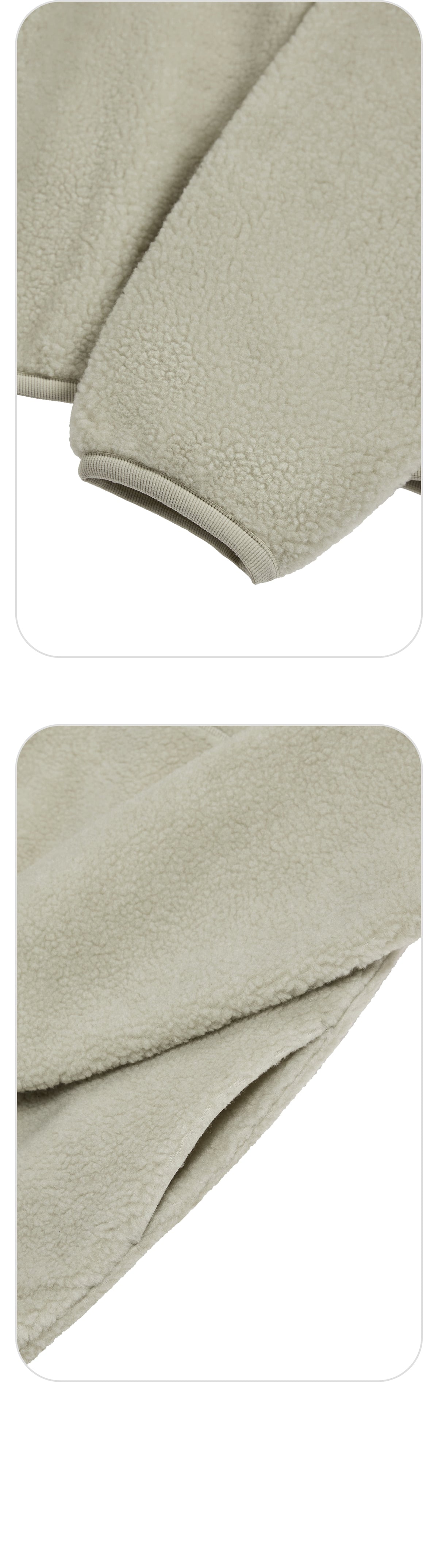 EMIS Half Neck Fleece Top-Beige