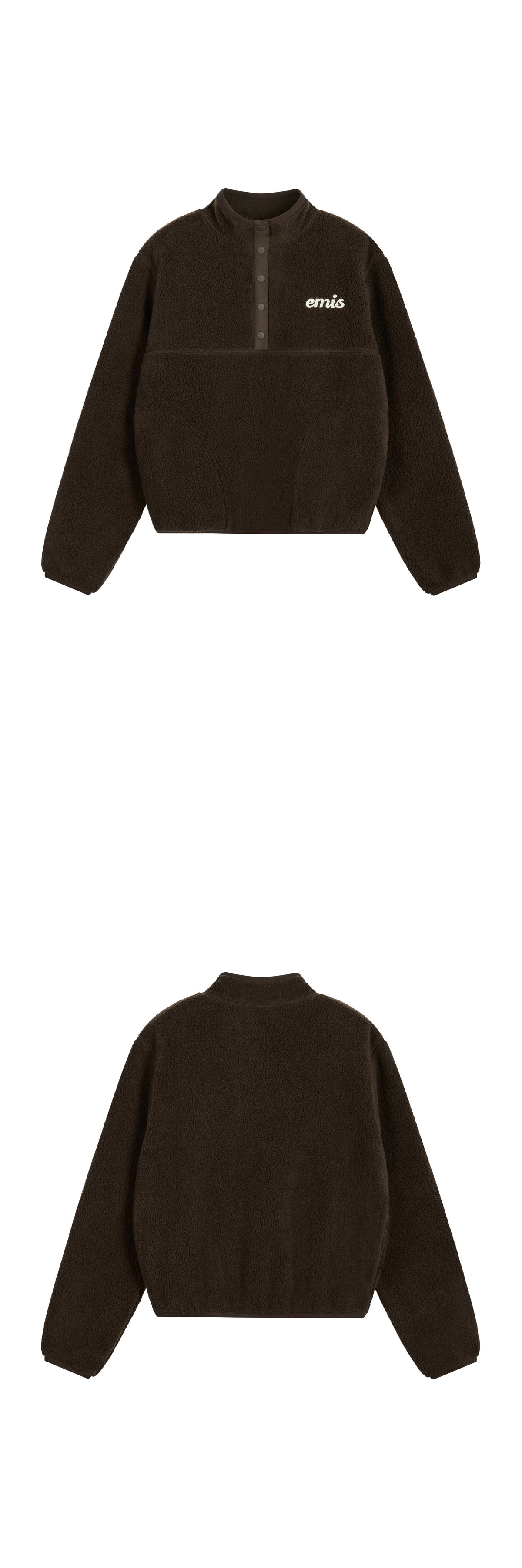 EMIS Half Neck Fleece Top-Brown