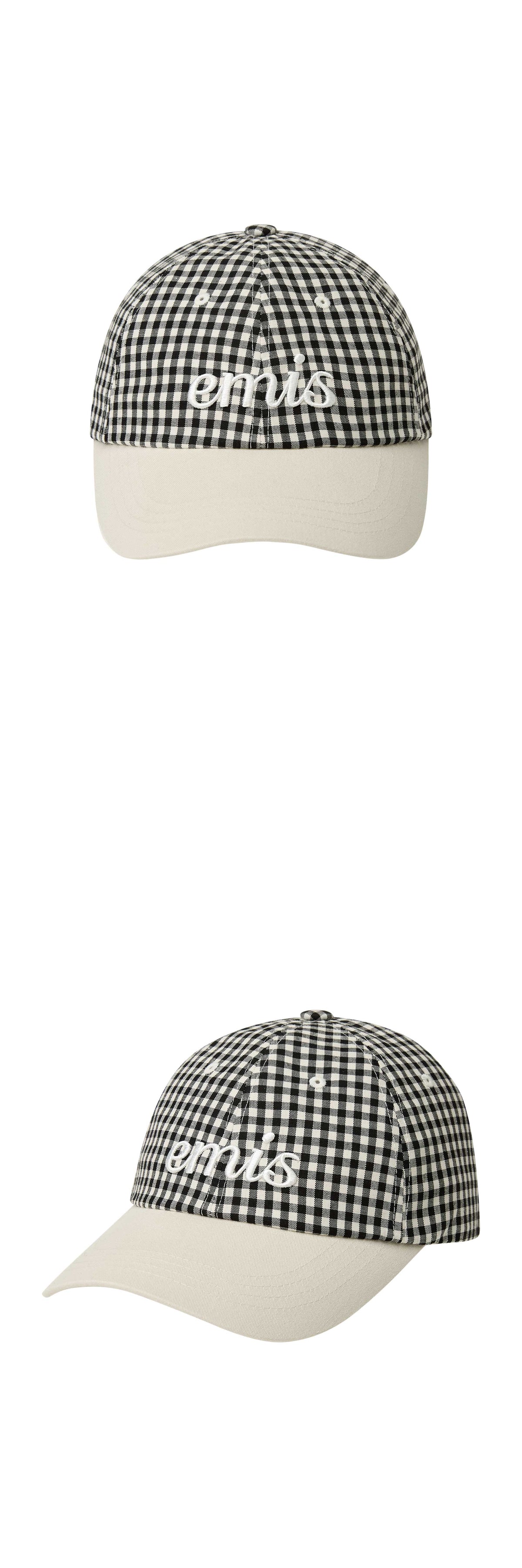 EMIS Gingham Check Ball Cap-Black