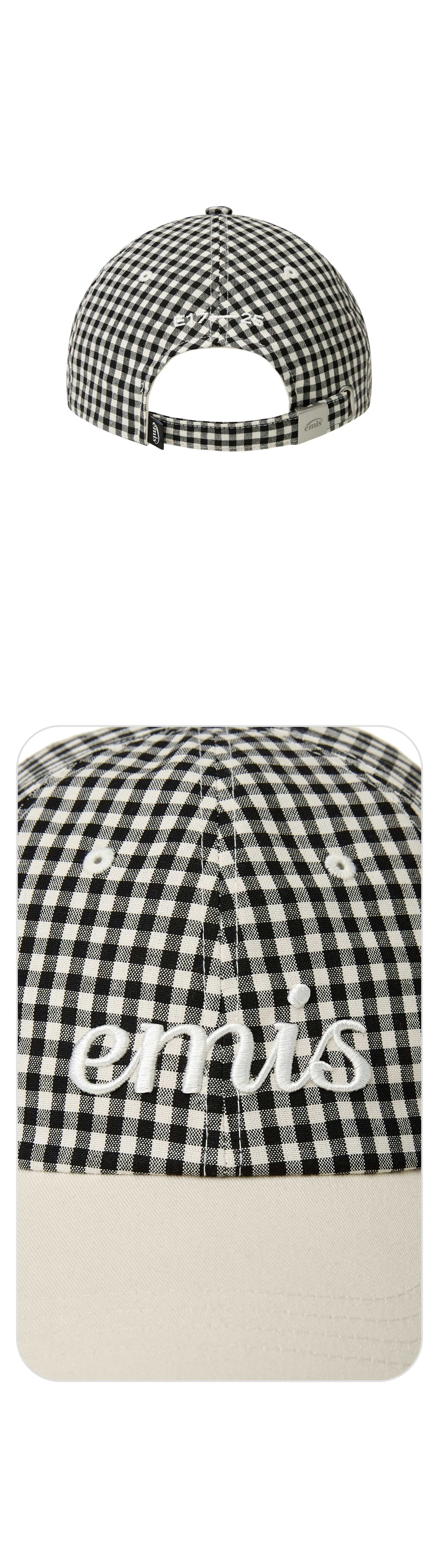 EMIS Gingham Check Ball Cap-Black