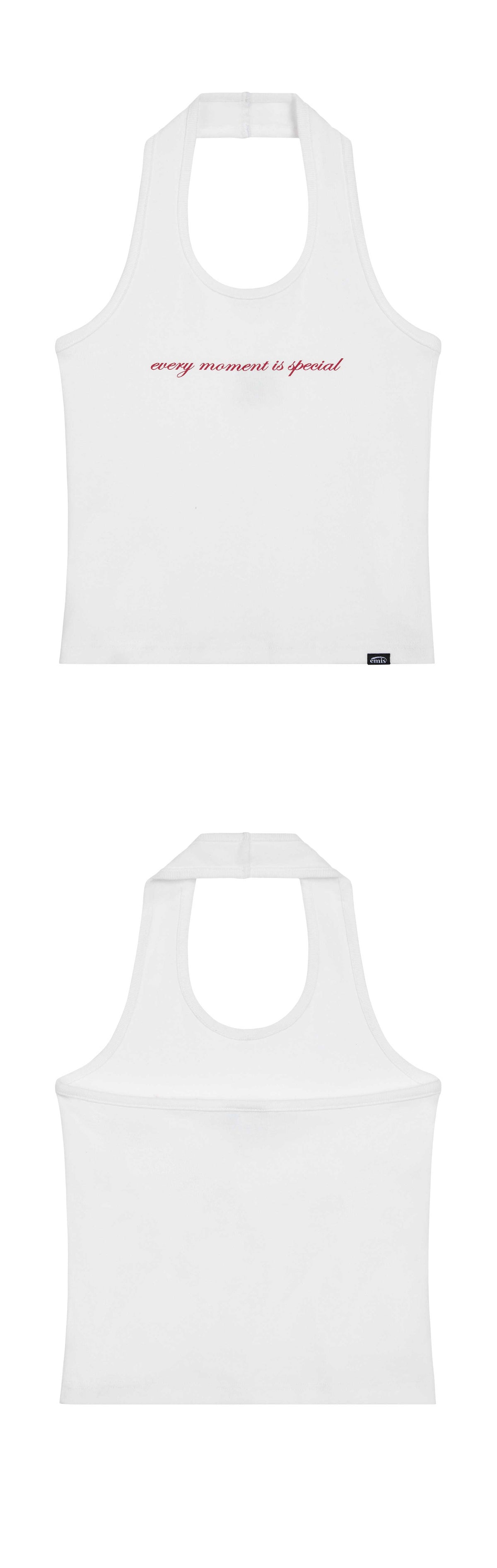 EMIS Halter Neck Tank Top-White