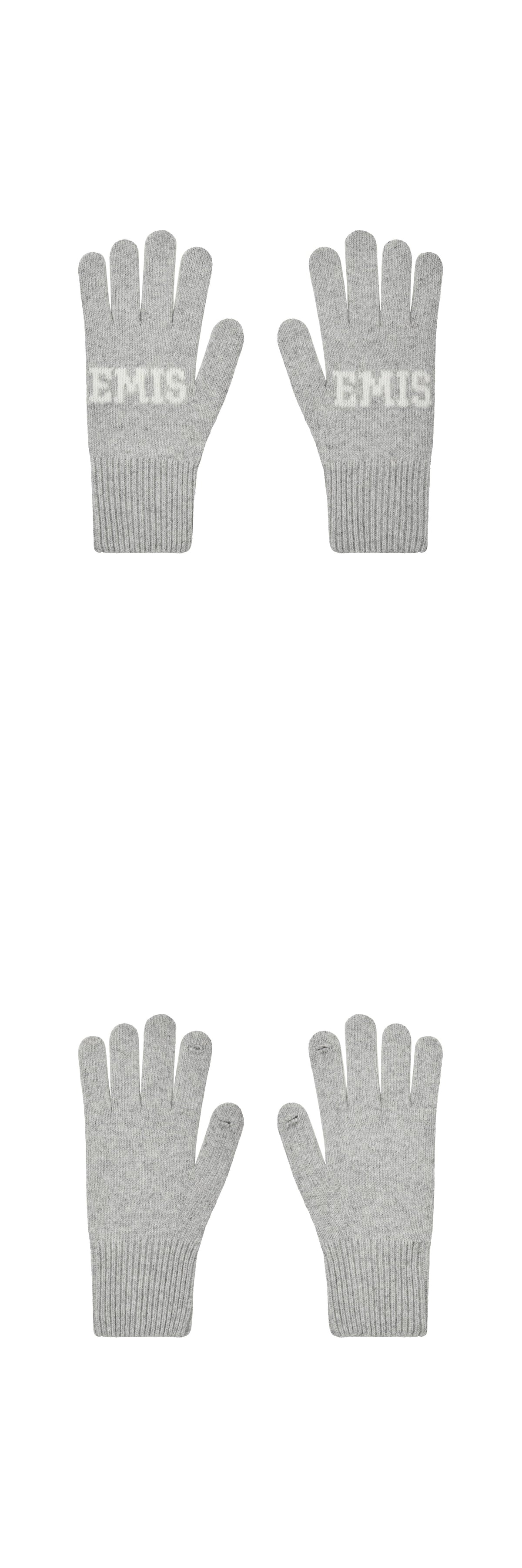 EMIS Logo Finger Gloves-Gray